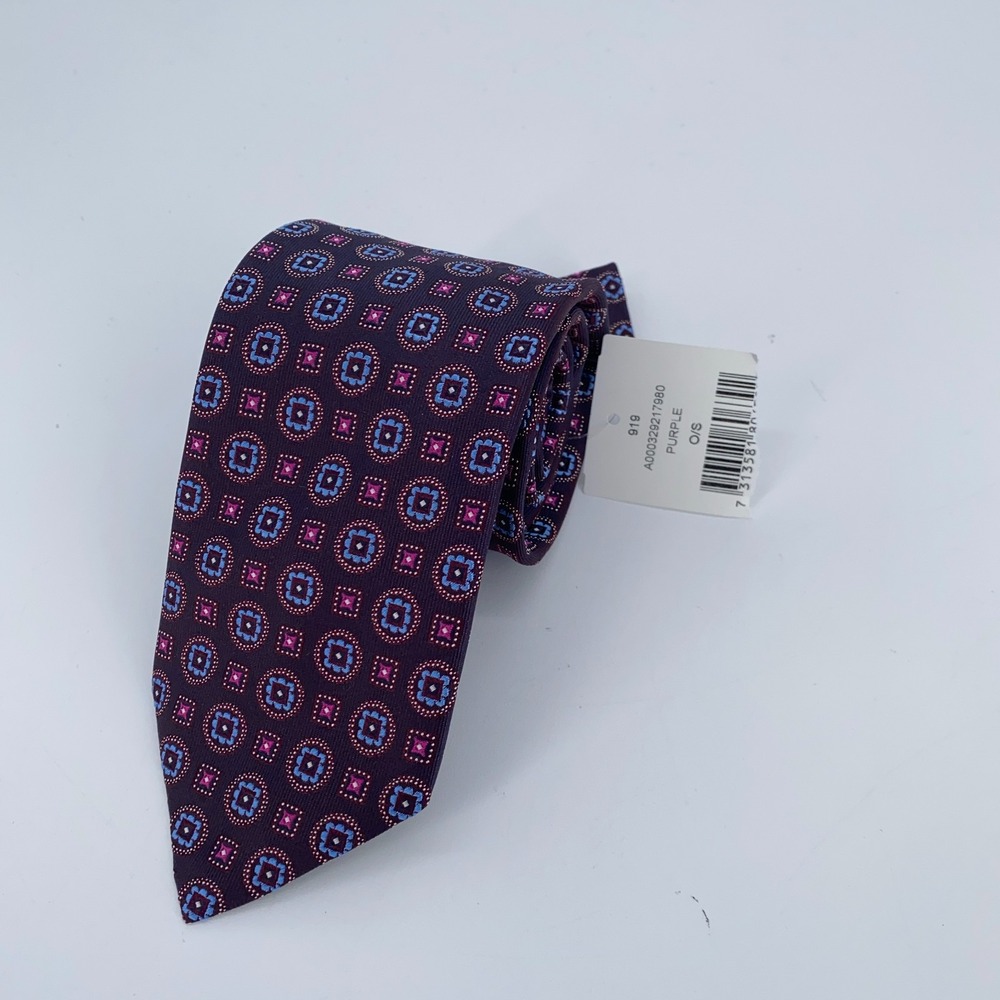 Eton Tie Men One Size Multi Patterned Silk Luxury Classic Fit Necktie Italy Made
